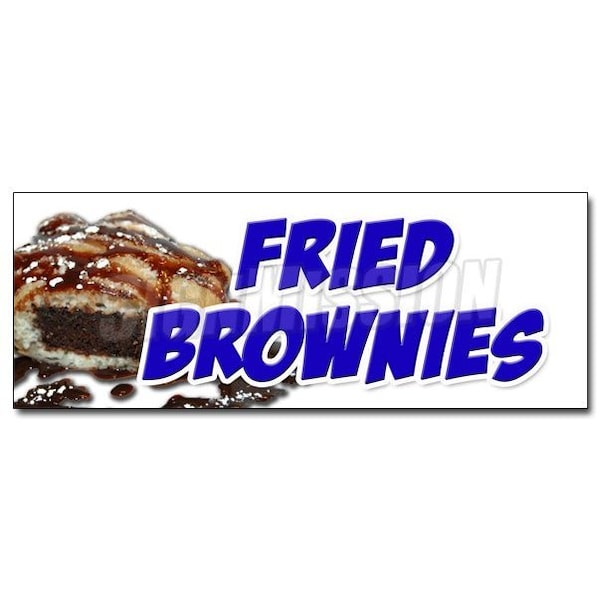 Signmission FRIED BROWNIES DECAL sticker ice cream dessert whipped cream deep, D-48 Fried Brownies D-48 Fried Brownies - main